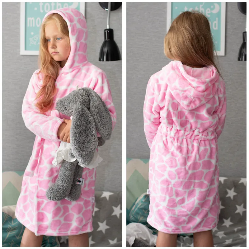 Soft Girl Sleepwear Robe Autumn Winter Children Flannel Bathrobe for girls Boys Pajamas Comfort Kids Cartoon Homewear 2-8 Year - 6