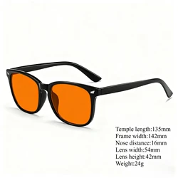 Women's Blue Light Blocking Glasses - Red Lens for Eye Strain Relief in Computer Gaming (Orange)