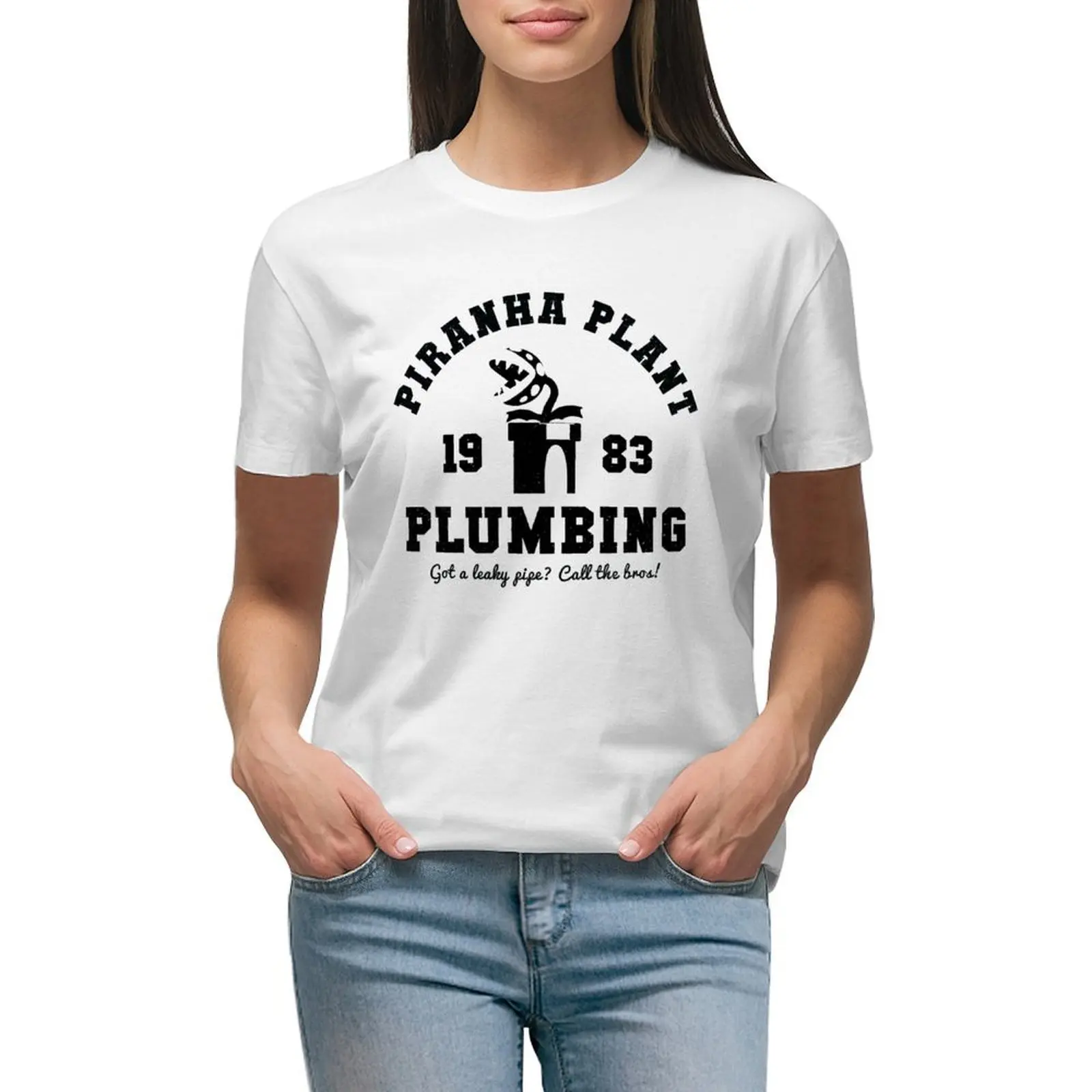 

Piranha Plant Plumbing T-shirt korean fashion cute tops Aesthetic clothing t shirts for Womens