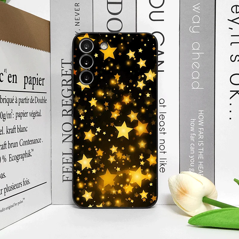 Elegant Gold Star Soft Phone Case - Y2K Inspired Cover