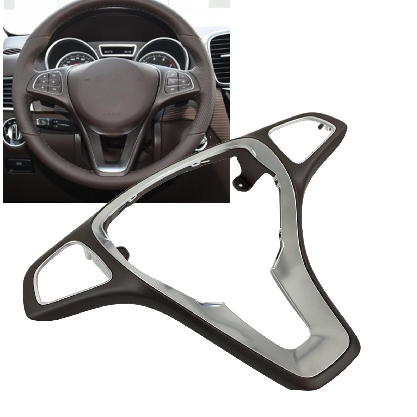 

For Mercedes-Benz A B C CLA CLS E GLC GLE V W176 W246 W205 W117 W218 W213 W156 X253 W292 W166 W447 Steering Wheel Trim Cover