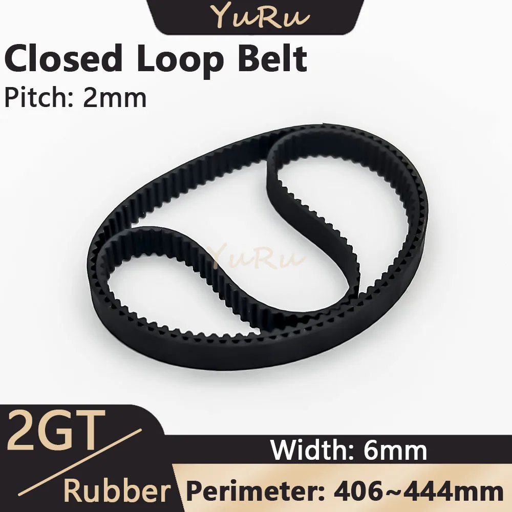 

2GT 2MGT Closed Loop Belt Width 6mm Perimeter 406 410 420 426 430 434 436 438 440 442 444mm Rubber Timing Belt Synchronous Belt