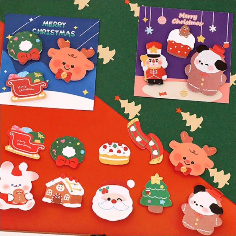 Kawaii Cartoon Christmas Sticky Notes Office School Adhesive Notepad Writing Memo Pad Stationery