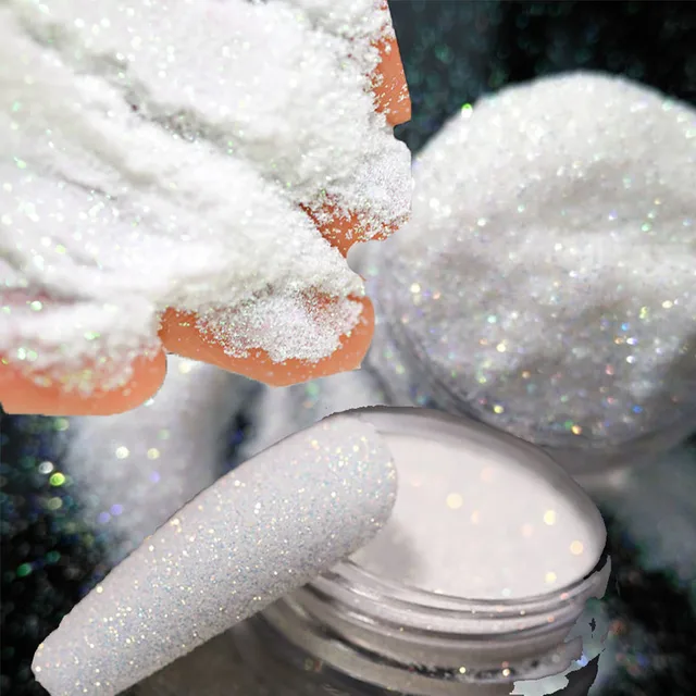 1Box Christmas Black White Candy Sweater Effect Nail Glitter Dust Sparkly Nail Art Sugar Powder Manicure Mirror Chrome Nail Tips