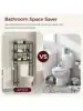 Over The Toilet Storage Rack 3 Tier Bathroom Organizer Over Toilet Freestanding Space Saver Toilet Stand with 2 Hooks Ba 6