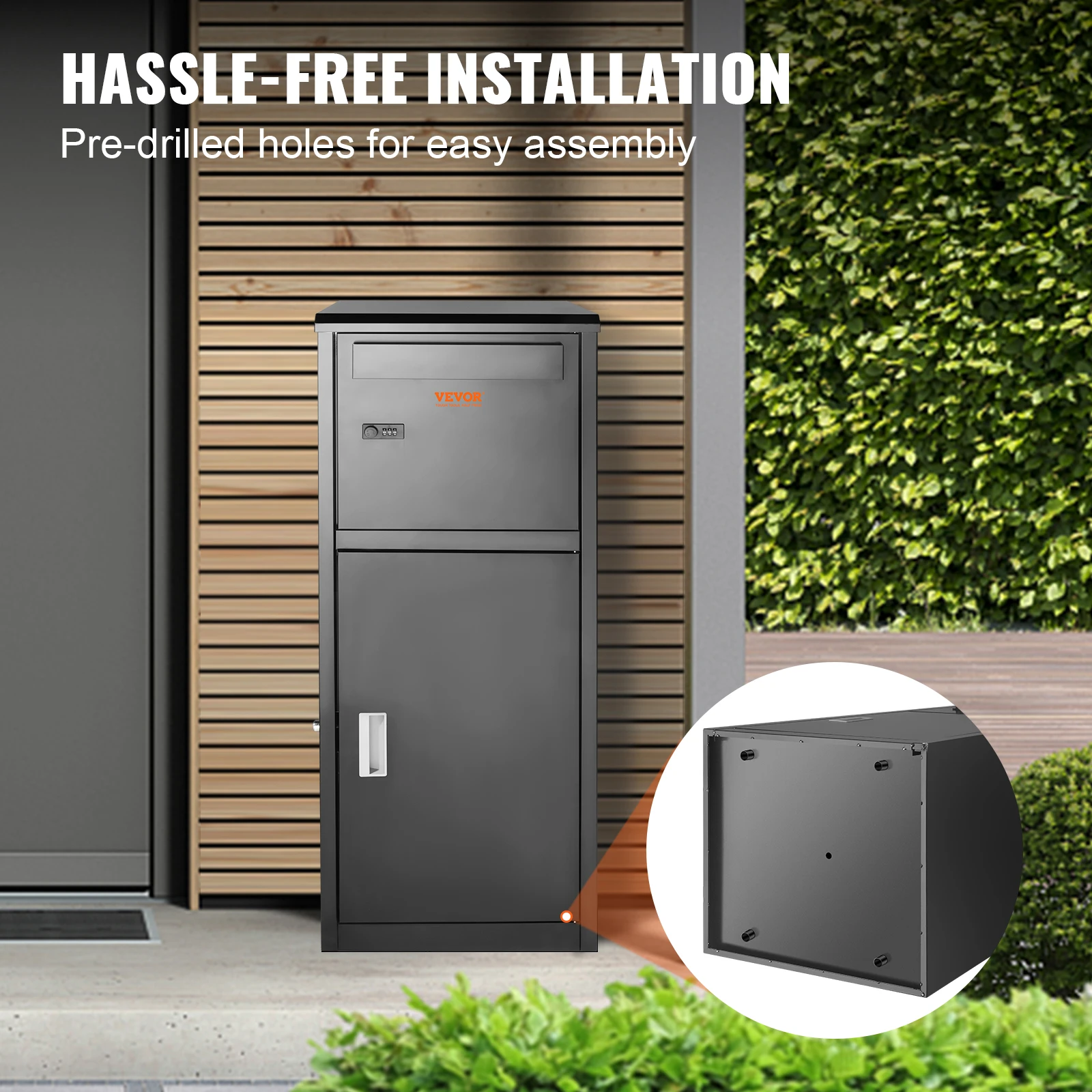 VEVOR Wall Mounted Anti-theft Mailbox IPX3 Waterproof Package Delivery Boxes for Outside Large Storage locking Mailbox for Home Wall Mounted Mailbox