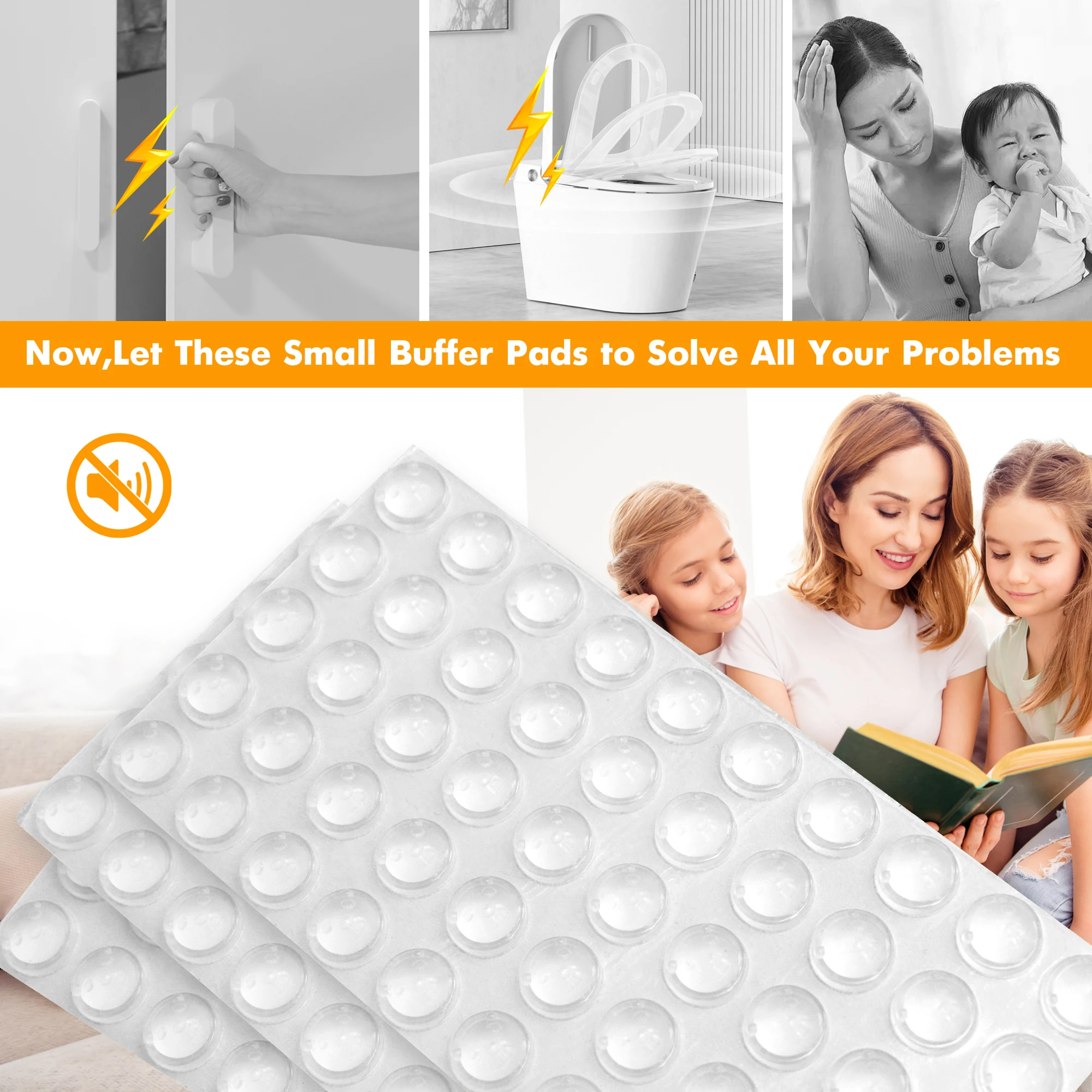 50-100-150pcs Self Adhesive Door Stop Rubber Shock Absorber Cabinet Bumper Silicone Furniture Pad Buffer Protector