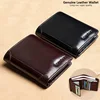 Men's Wallets RFID Blocking Genuine Leather Trifold Business Short Purse Wallet for Men with ID Window and Credit Card Holder 1