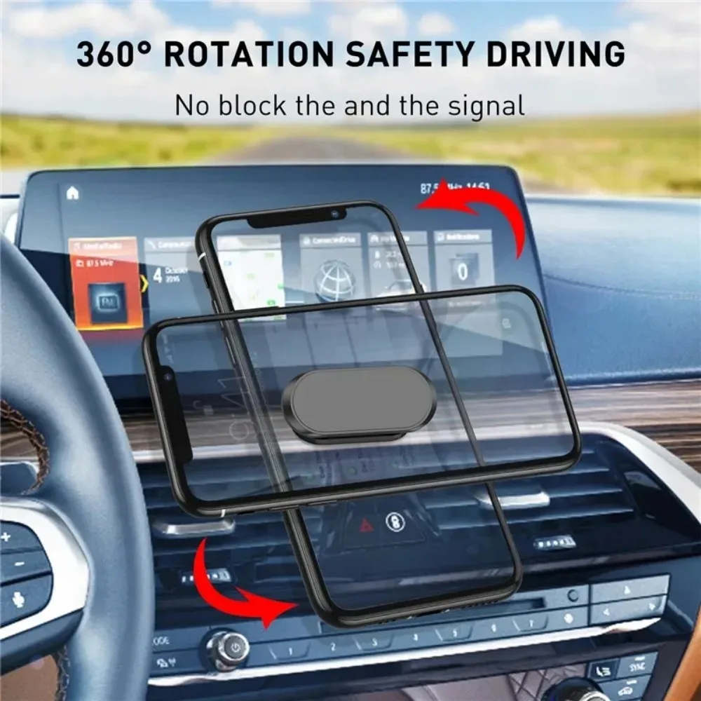 Mobile Phone Holder Phone Holder Magnetic Car Phone Holder 360&deg; Rotation Mini Strip Shape Stand For Huawei IPhone