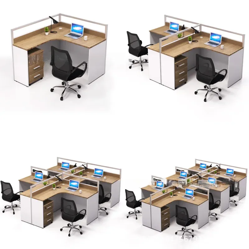 Bureau De Travail Modular Office Table And Chair Staff Desk Cubicle Workstation Office Partition Table Office Furniture Set