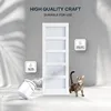 Glass barn door with 4ft sliding door hardware kit, solid LVL wood covering waterproof and scratch resistant 4