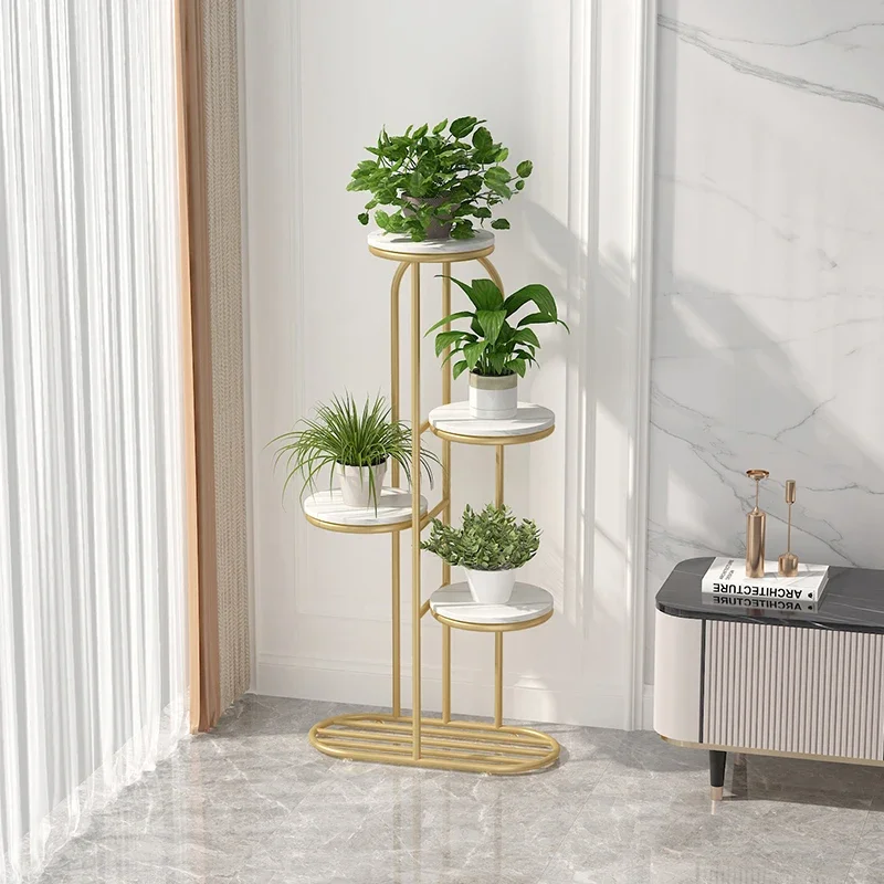 Creative Flower Pot Stand Iron Plant Display Holder Living Room Floor Storage Rack Balcony Modern Indoor Organizer Decorative