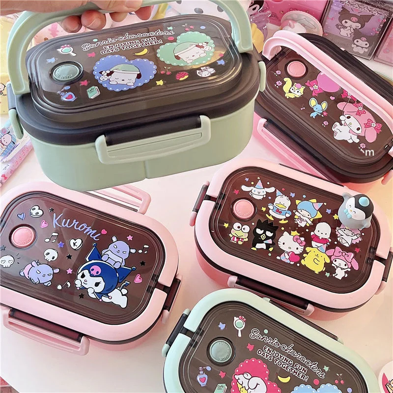 Sanrio Kawaii Pochacco Lunch Box Hello Kitty Kuromi Student Office Worker  Portable Cartoon 1200ML Portable Fresh Lunch Box Gift - AliExpress