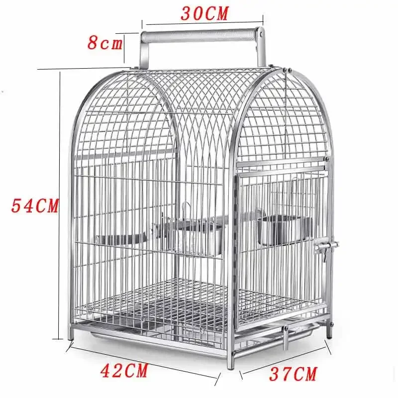 Outdoor Bird Cage Parrot Carrying Hanging Playground Stainless Steel Bird Cage Transport Shelter Garden