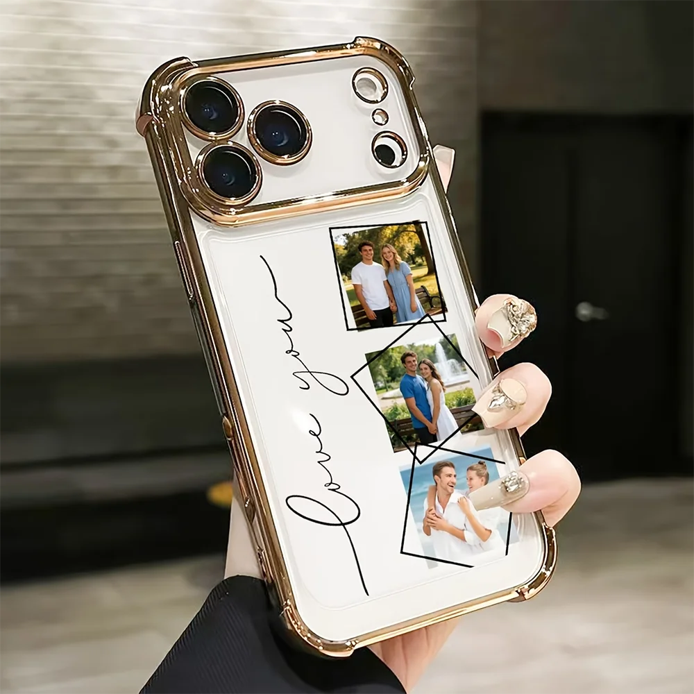 DIY Customized Electroplated Shockproof Clear Back Phone Case