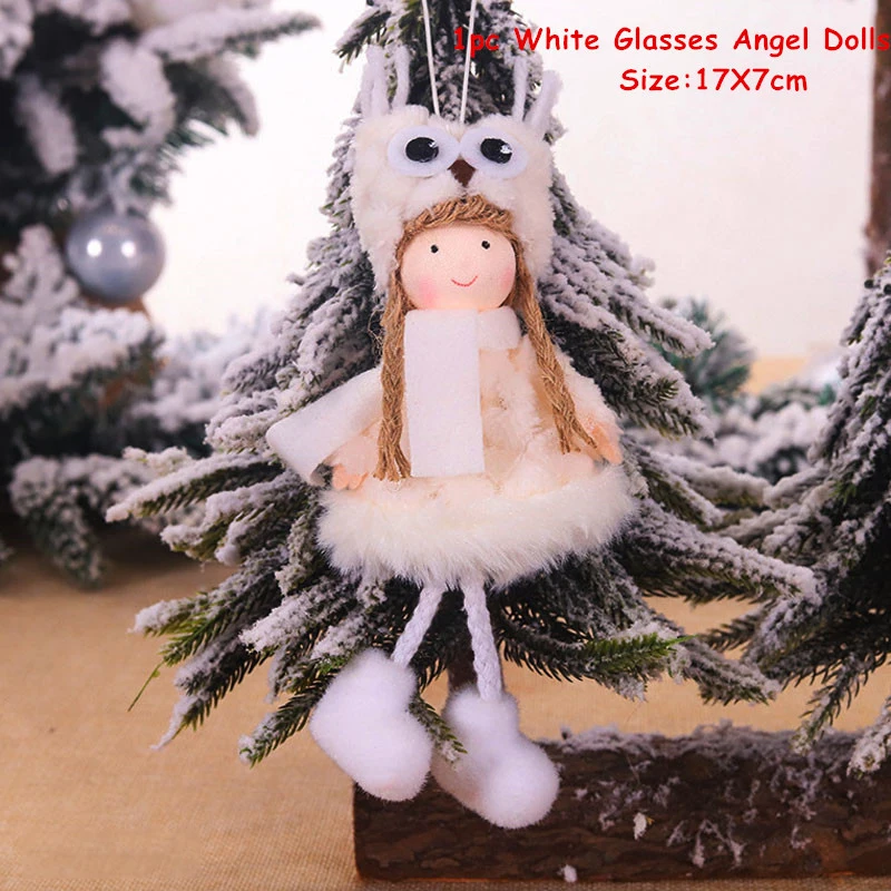 thumbnail image 1 of Muñeco de ángel rosa lindo, regalo de Año Nuevo 2023, adorno para árbol de Navidad, decoración navideña para el hogar, niños, decoración de Navidad 2022, 1 of 5