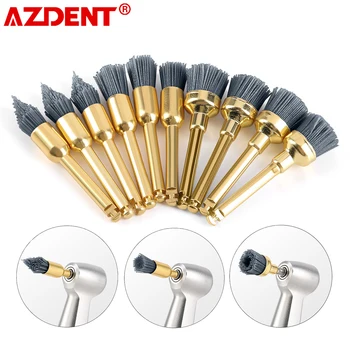 AZDENT 10pcs Dental polishing Brush Aluminium Oxide Polishing Silicon Carbide Polisher For Contra Angle Handpiece Dentistry Tool
