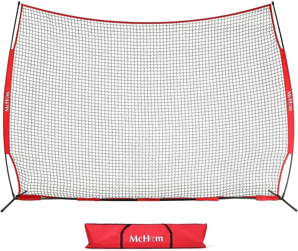 

12ft x 9ft Sports Barrier Net | Backstop for Baseball, Softball, Soccer, Basketball, Lacrosse and Field Hockey | Collapsible and