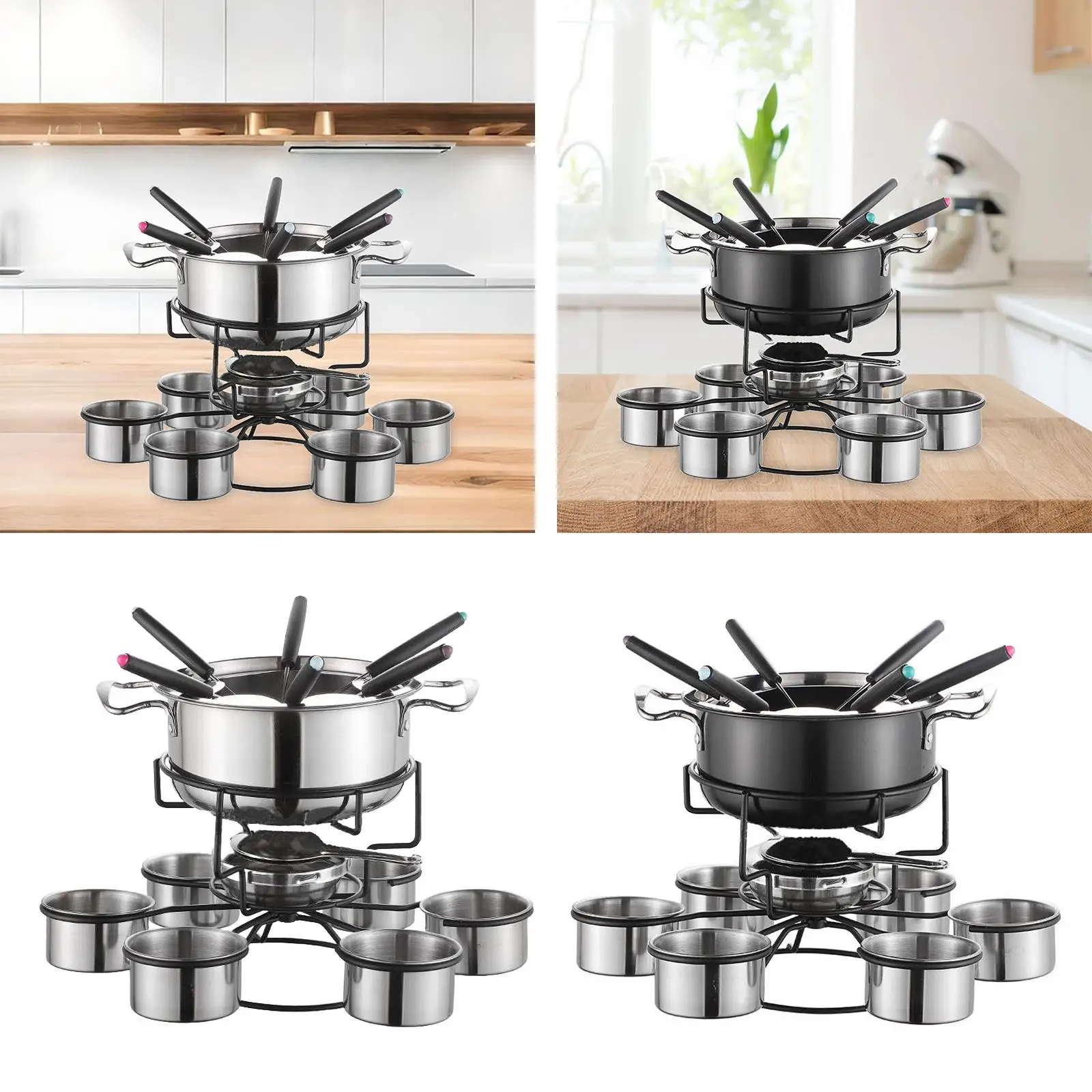 Premium Stainless Steel Fondue Pot Set for Versatile Home Use