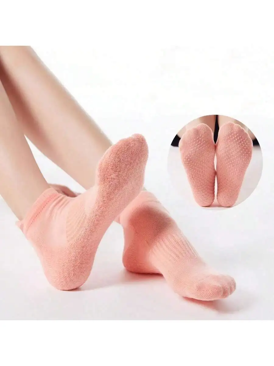 Pink Cotton Low Cut Sports Socks for Adult Yoga