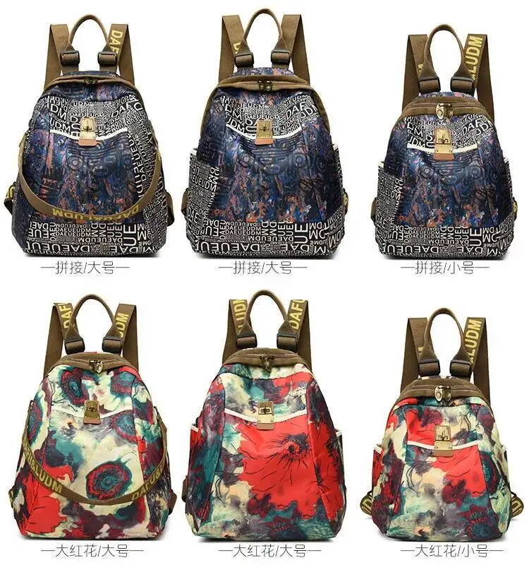 Einzelne Schulter Umhängetasche frauen Tasche Wasserdichte Oxford Rucksack Neueste Persönlichkeit Ethnischen Stil Doppel Schulter frauen Tasche – Detail 4