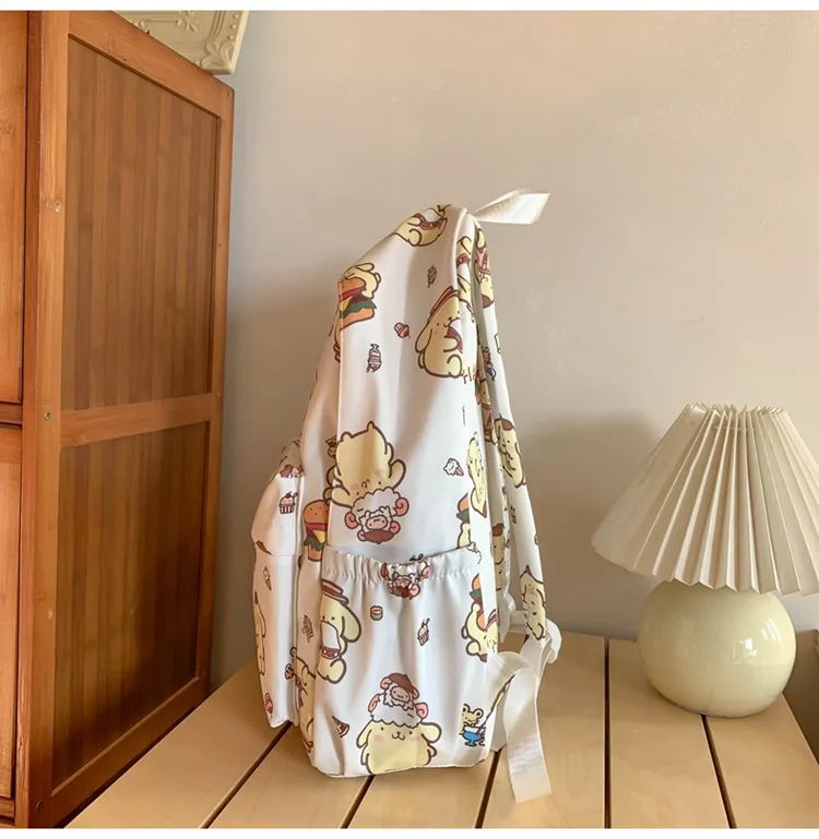 Printed Graffiti Student Girl Backpack Waterproof Backpack Sanrio Pudding Dog Niche Cute Versatile School Bag Korean Girl