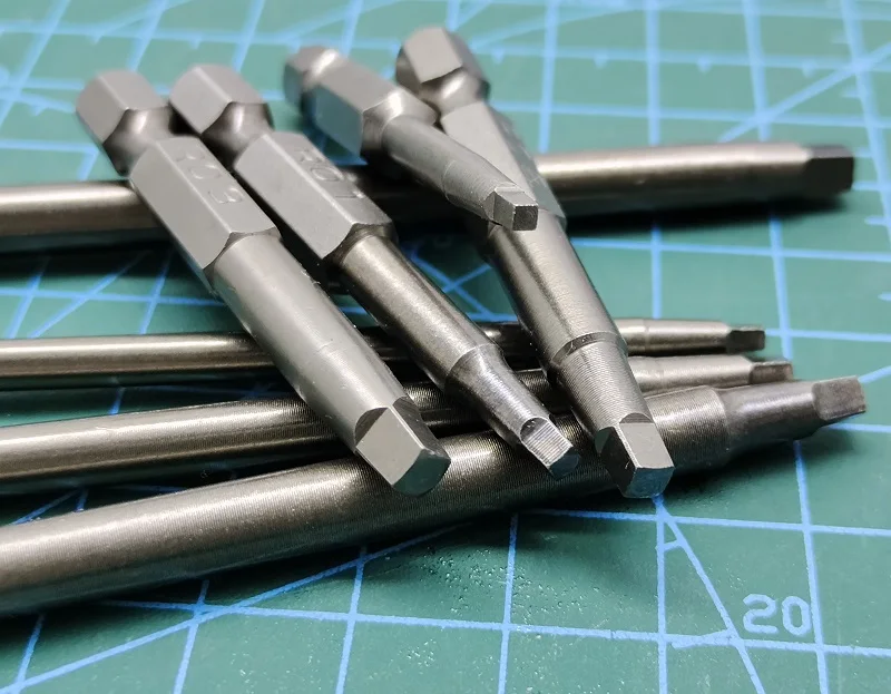 

4Pcs Electric Driver Bits Magnetic Square Head 1/4" S2 Hex Screwdriver Bit DIY Hand Tools L50 L100mm