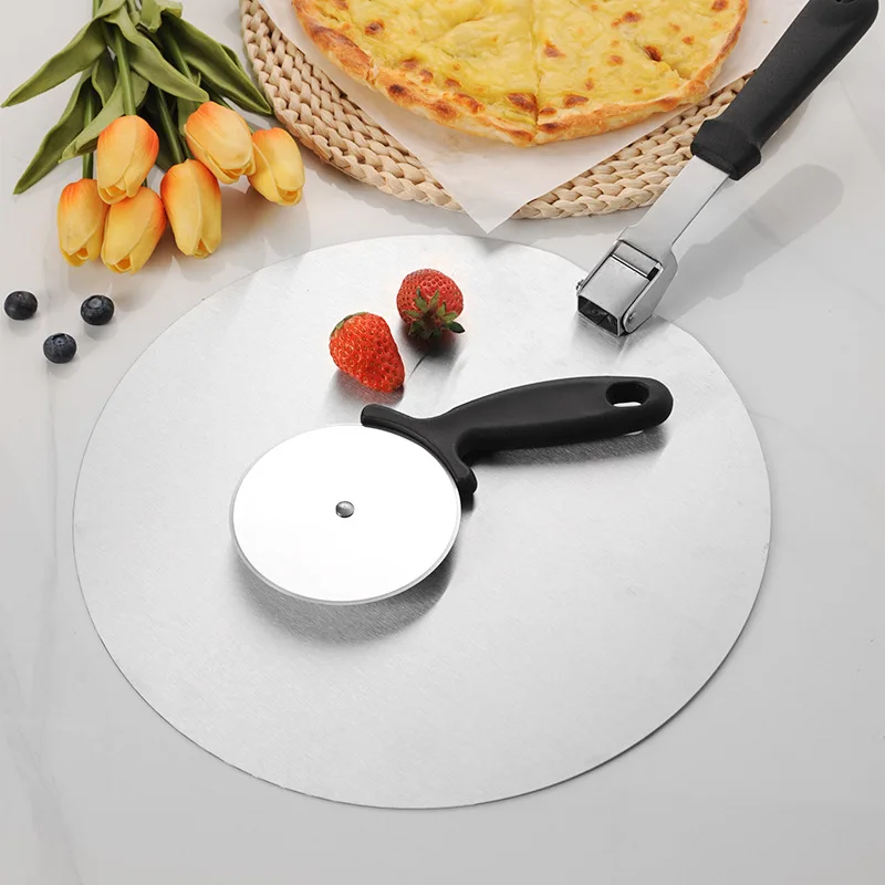 

12 Foldable StainleSS Steel CirCular Pizza Transfer Cake Cutter Set Of Two Pieces 10 Inch Pizza Shovel