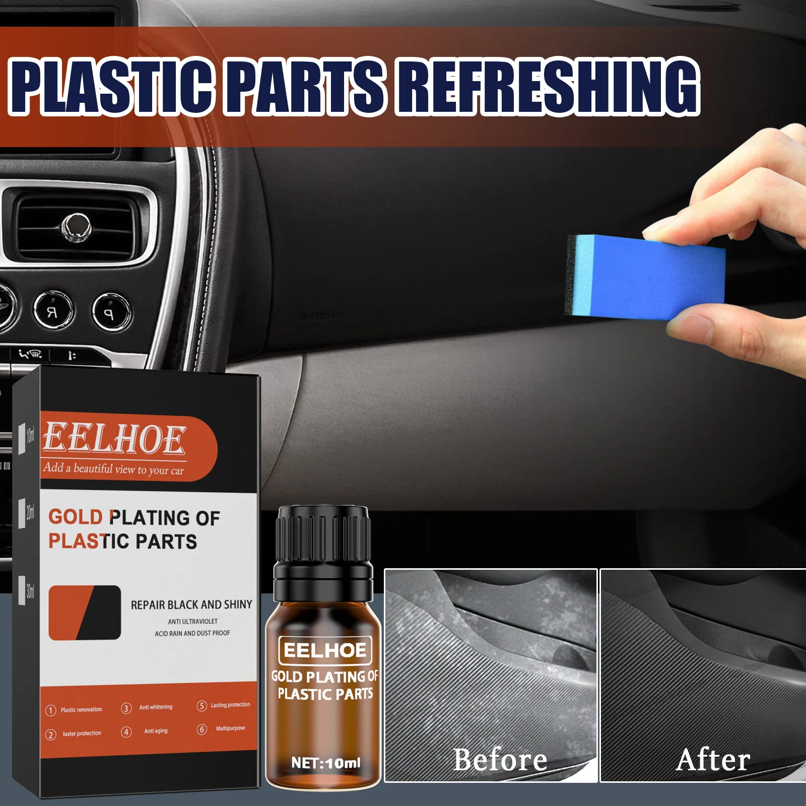 Car Plastic Liquid Crystal Plating Liquid Car Dashboard Interior Plastic Refurbishment Agent Coating Glazing Maintenance Agent