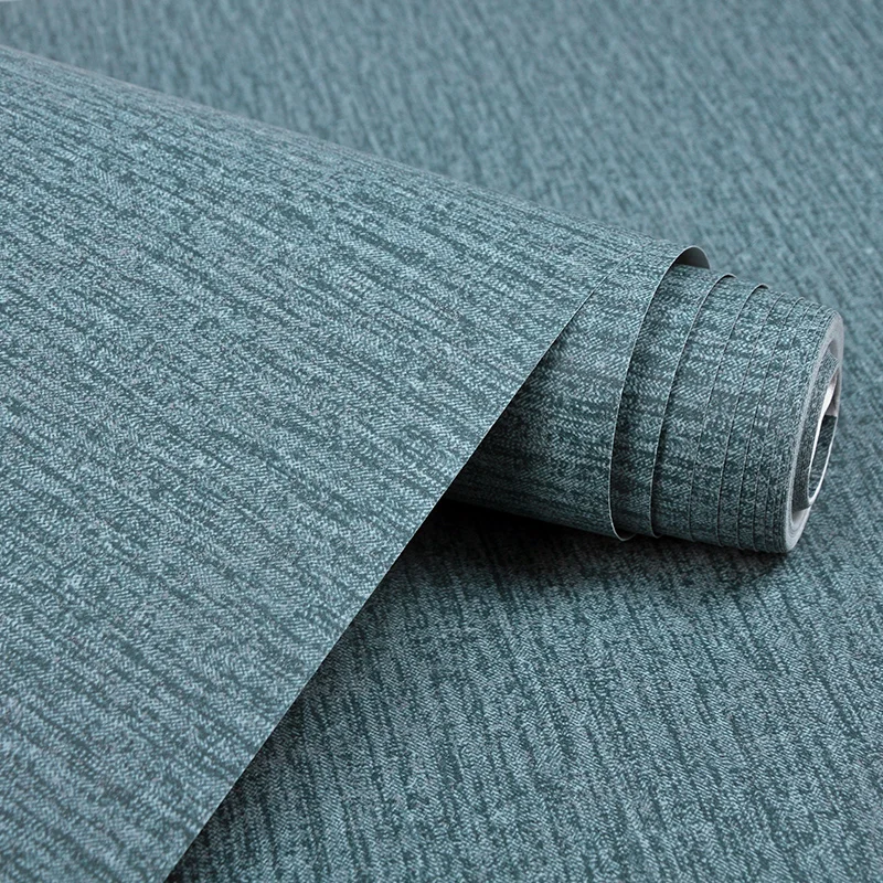 

Modern Linen Grasscloth Wallpaper Designs Grey Blue Fiber Flax 3D Textured Solid Color Wall Papers for Living Room Bedroom Walls