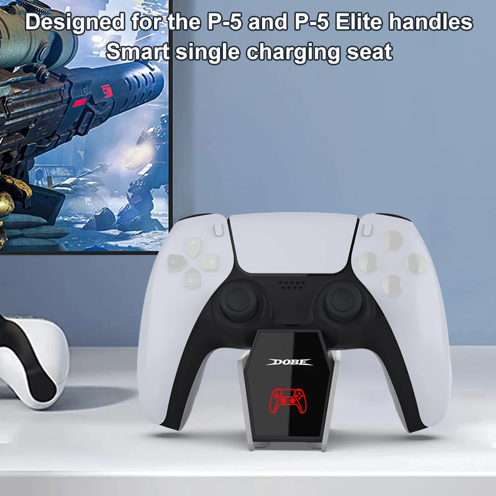 【Exclusive】 Single PS5 Controller Charger Charging Station Docking for 5 DualSense Controller PS5 Fast Charging Station Stand.