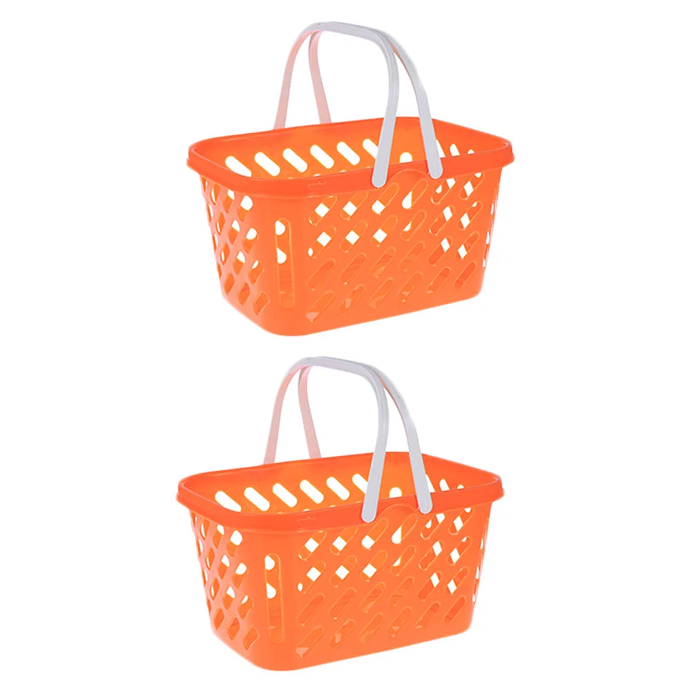 

2 Pcs Basket Shopping Toddler Childrens Toys Mini Organizer Abs Raw Material Bathroom