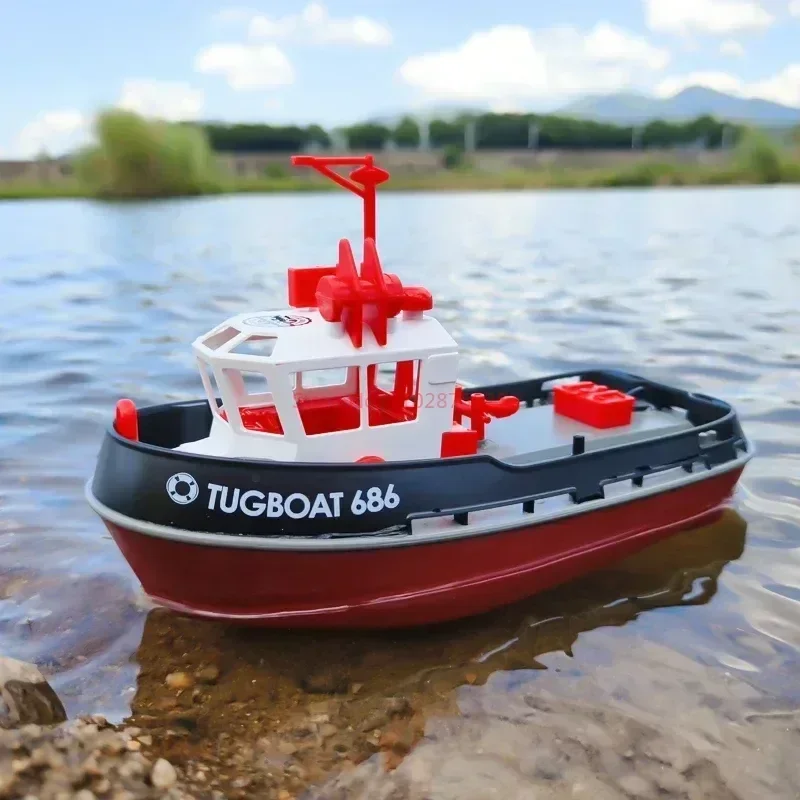 

1:72 Rc Tugboat 686 симуляция Красного огня лодка 2,4g долгая выносливость Беспроводная электрическая модель пульта дистанционного управления игрушка уличная рыболовная лодка