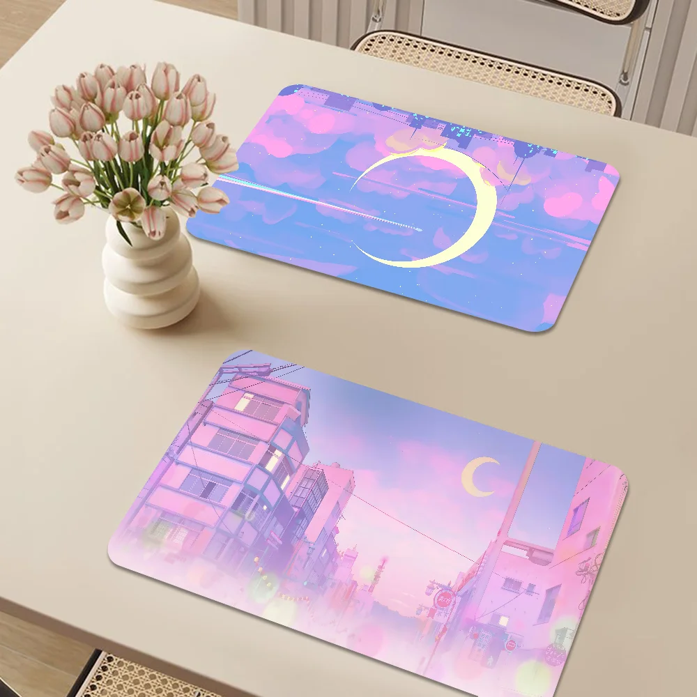 S-Sailores Landscape Moon Super Absorbent Coffee Mat Dish Draining Mat Large Kitchen Drying Mat Quick Dry Drain Pad Kitchen 4