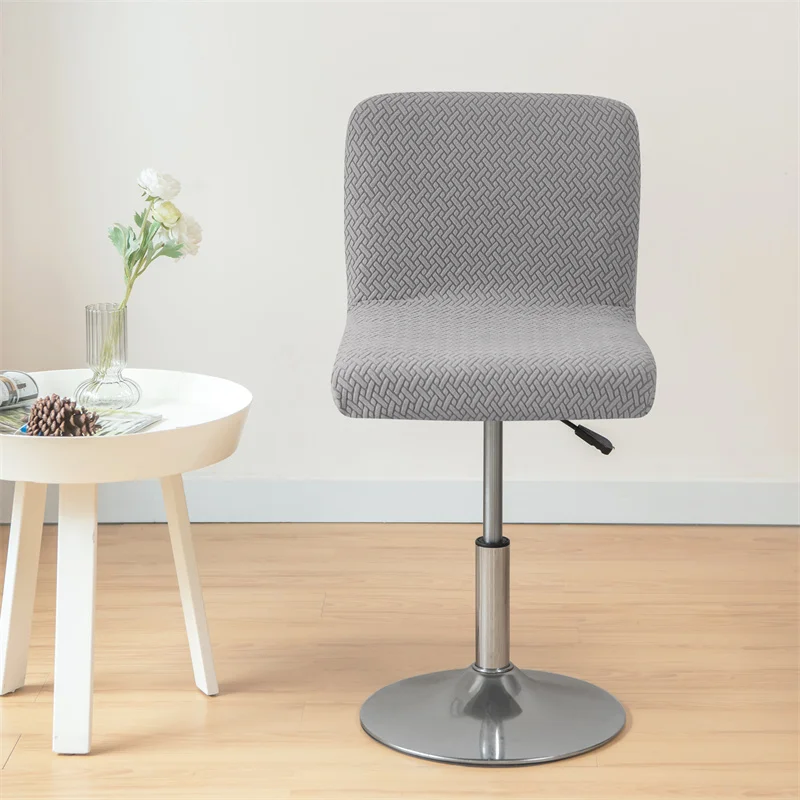 Stretch Bar Stuhl bezug Jacquard Barhocker Sitzbezüge Schon bezüge kurze Rückenlehne kleine Hotel Bankett Esszimmers tuhl Fall solide co – Detail 4