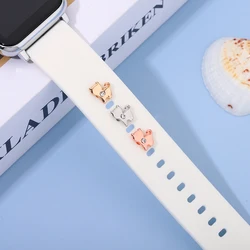 Decorative Charm for Silicone Apple Watch Band Cute Cat Charm Jewelry Sport Bracelet Leg Metal Nails Accessories Pendent Charms