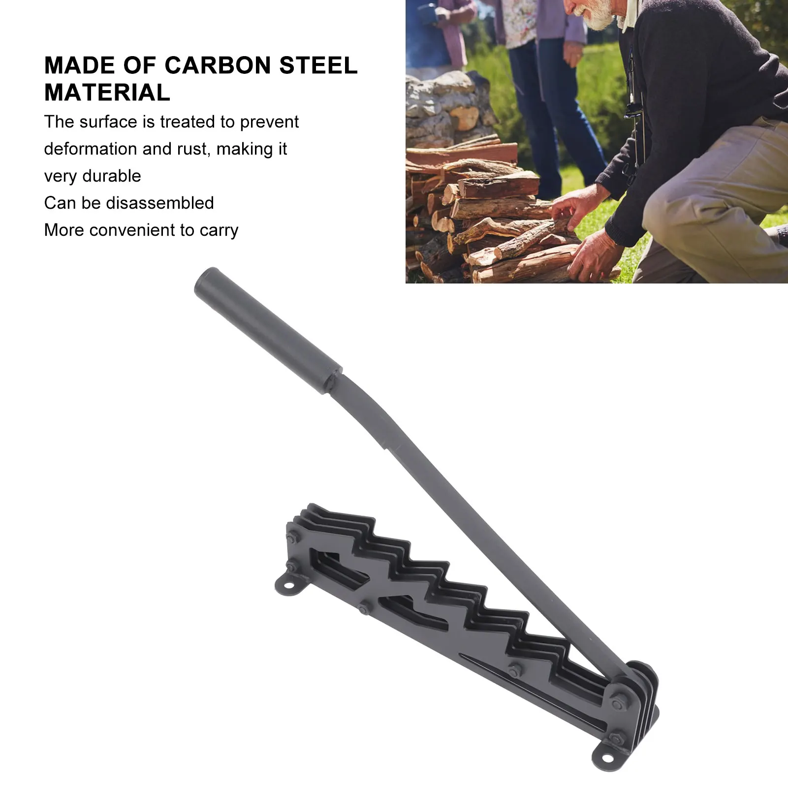 Hand Log Splitter Wall Mounted Kindling Splitter High Carbon Steel Detachable Powerful Wall Mounted Log for Home