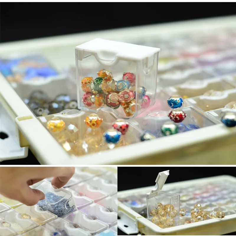 42/64/78PCS Diamond Painting Storage Box Accessories 5d DIY Diamond Embroidery Mosaic Tool Cross Stitch Kits Container Organizer