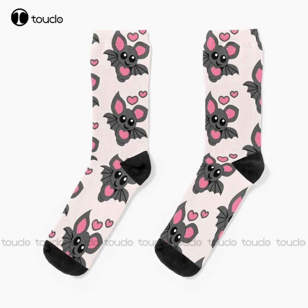

Cute Baby Bat Pink Socks Halloween Socks For Boys Unisex Adult Teen Youth Socks Design Happy Cute Socks Creative Funny Socks