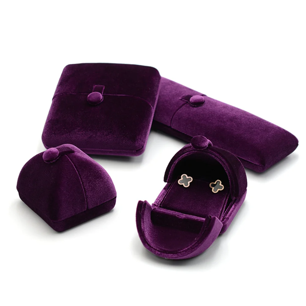 High-quality Velvet Double-opening Jewelry Storage Box For Rings Earrings Pendants Bracelets Necklaces Jewelry Packaging Box