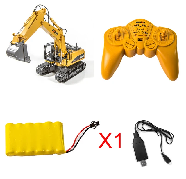 Huina 1550 Remote Control Engineering Vehicle Alloy Toy Electric Excavator Remote Control Alloy Model Car Crawler RC Car