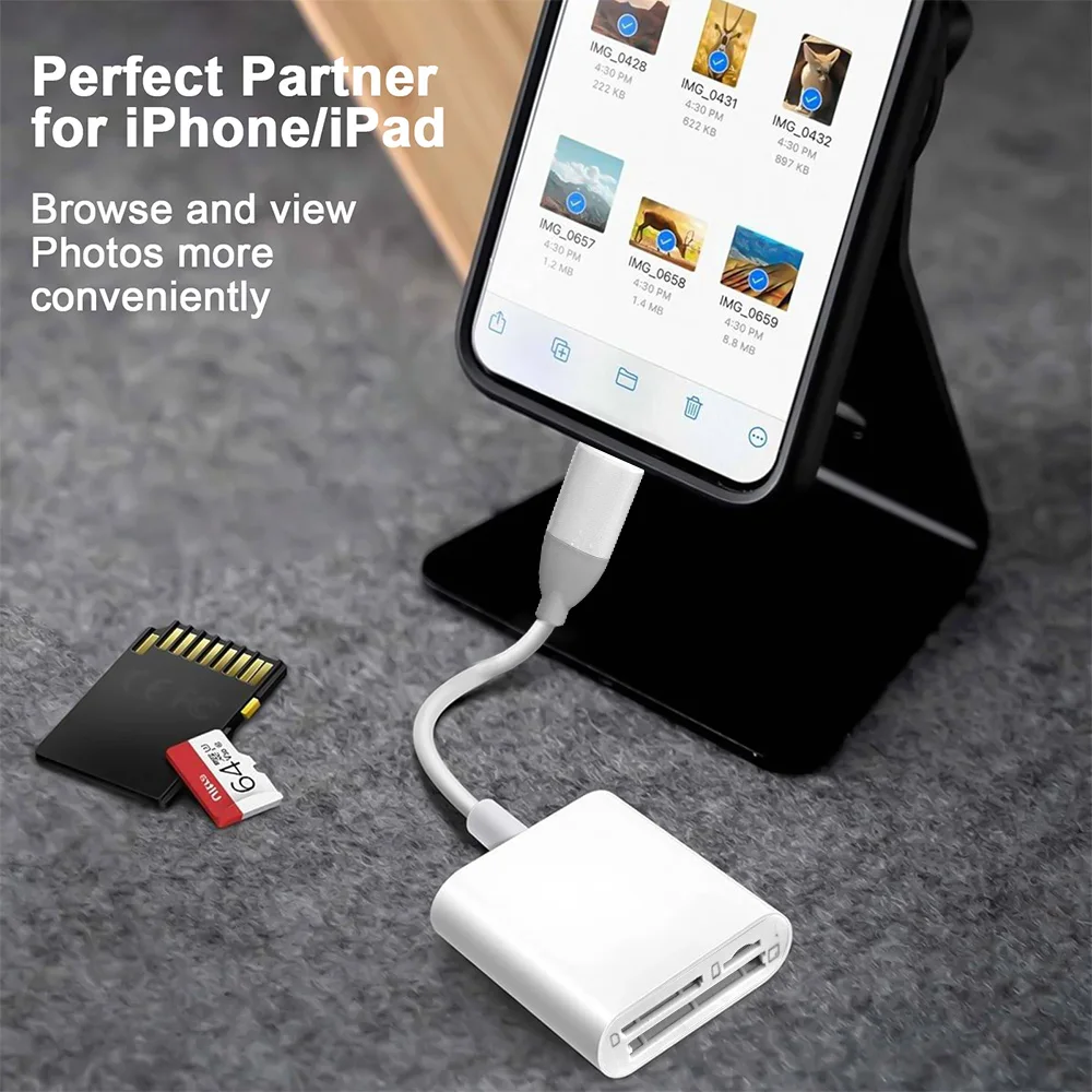3 In 1 Card Reader Type-C Lightning to SD TF CF Memory Card Adapter For PC Laptop iPhone Memory CardReader Plug and Play SD Card 3