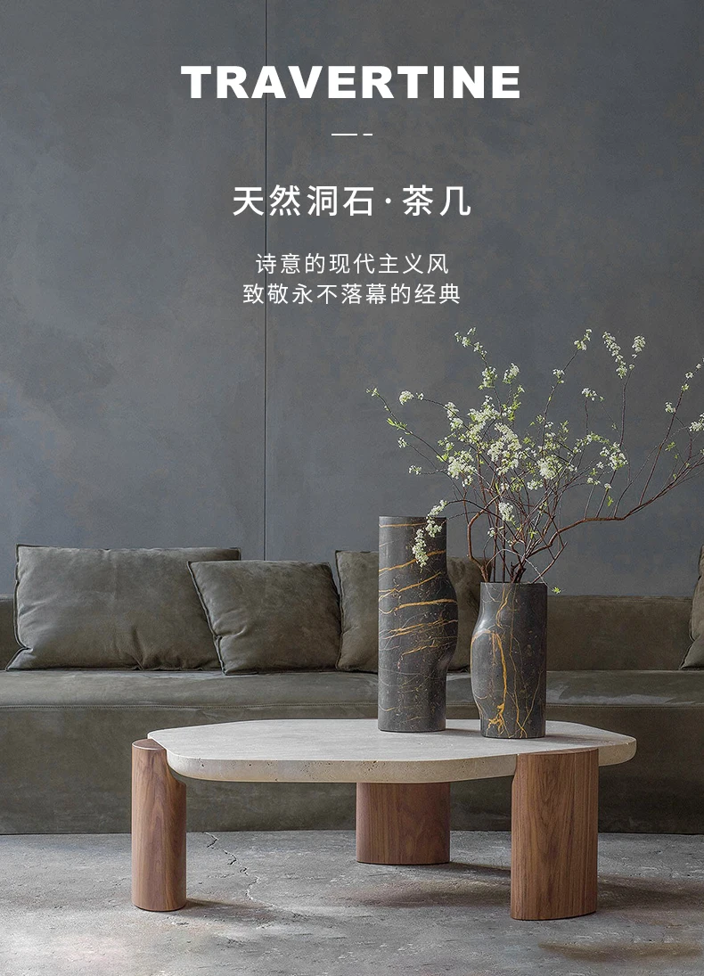 Description Picture 2 of itemJapanese Stone Tabletop Coffee Table Household Living Room Simple Modern Tea Low Table Irregular Shape Couchtisch Home Furniture