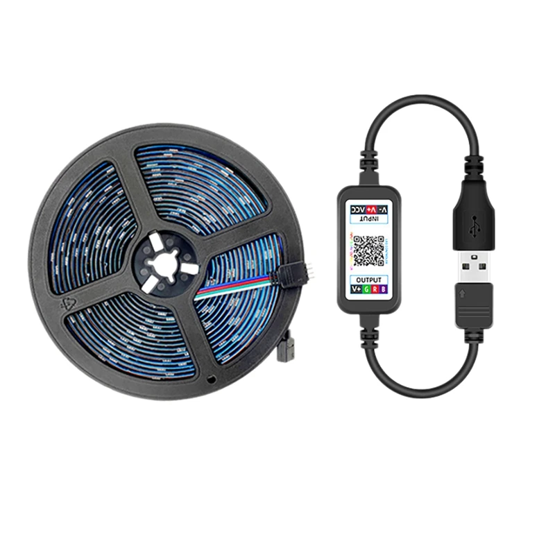 

Светодиодная лампа, водонепроницаемая, 5050RGB, разноцветное приложение Bluetooth, 5 В, гибкая лампа для украшения дома