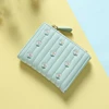 Stylish Clutch Affordable PU Leather Short Wallet New Mini Zipper Money Bag Solid Color Flower Card Holders Girls Women Purse 3