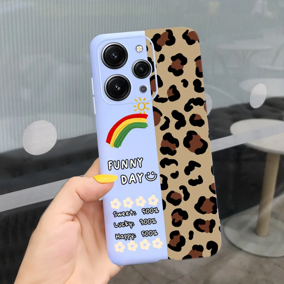 Coque Xiaomi Redmi 12 4G Motif Léopard Et Cœur - TPU Souple, Protection Antichoc, Design Mignon Pour Fille/femme