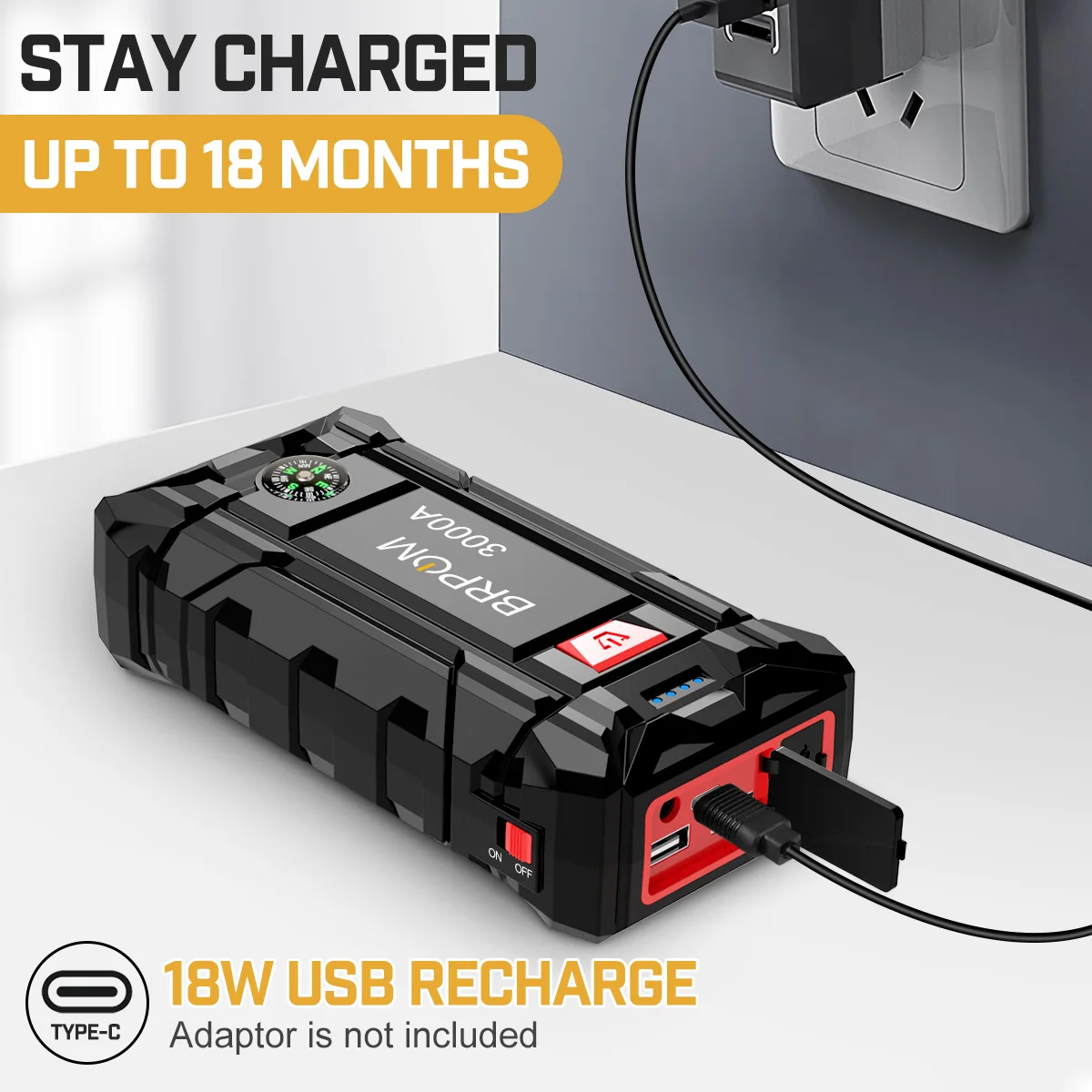 Power Bank 3000A Jump Starter Portable Charger Car Booster 12V Auto Starting Device Emergency Car Battery Starter