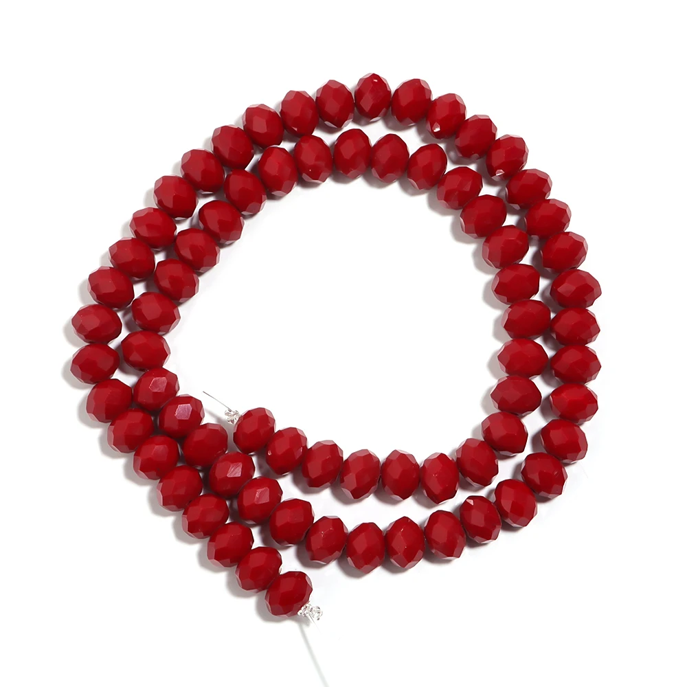 Round Faceted Colorful Glass Beads for Jewelry Making and DIY Projects