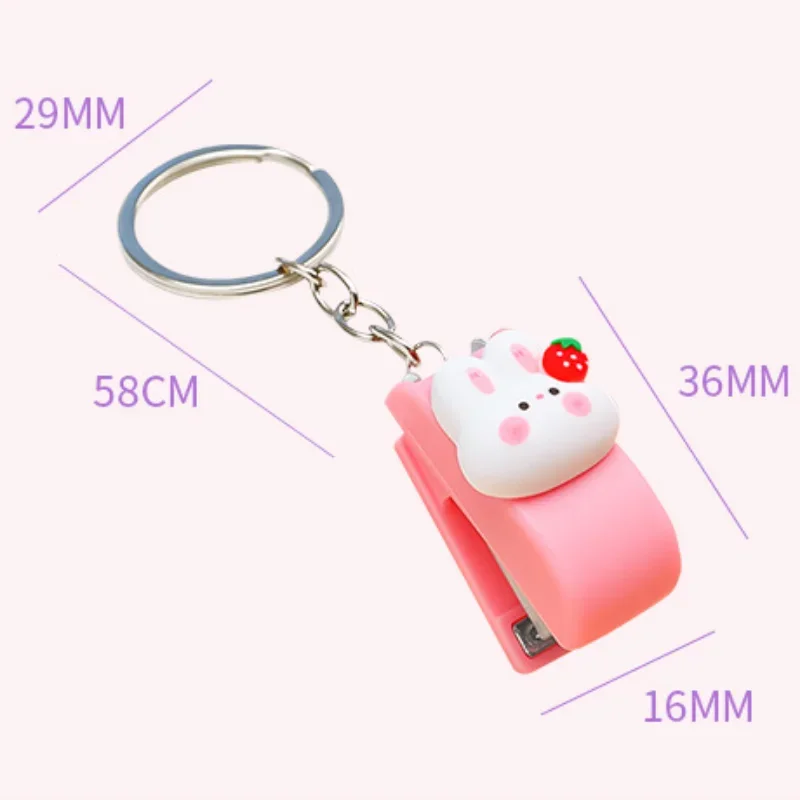 Push Stapler Mini Stapler Set Hand Stapler Rotatable Stapler Metal Stapler Cartoon Mini Stapler 10# Keychain Portable Stapler for Students Office School Binding Supplies