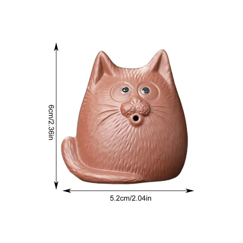 Zisha Clay Tea Pet Decoration Statue Boutique Tea Decoration Decorative Zisha Cat Sculpture for Coffee Table Aromatherapy